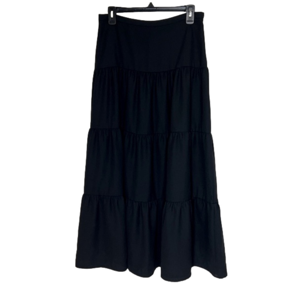 BCBGMaxazria Black Bohemian Boho Peasant Maxi Skirt - Size 8